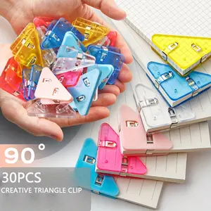 5/10/30-piece coloured acrylic triangular clips - versatile paper and note clips, Sticky Note Clip, book corner ring binders, ideal for desk organisation, durable PMMA material, perfect for office and home organisation essentials.