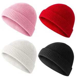 COTOP Unisex Bucket Hats 2 or 4 Piece Turn-Up Caps Short Knit Rolled-Brim Brimless Caps for Men and Women Casual Everyday Wear Soft Comfortable Fit