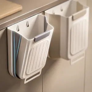 Foldable Hanging Kitchen Trash Can for Cabinet Door - Heavy-Duty, Space-Saving Collapsible Household Waste Basket for Kitchen Cleaning & Organizing, Trash Cans For Kitchen