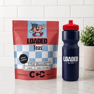 USA 12 pack Loaded Tea Bundle | Mixed Flavors | Hydration Caffeinated Flavored Beverage Mix Packets | One the go | Patriotic Inspired Flavors