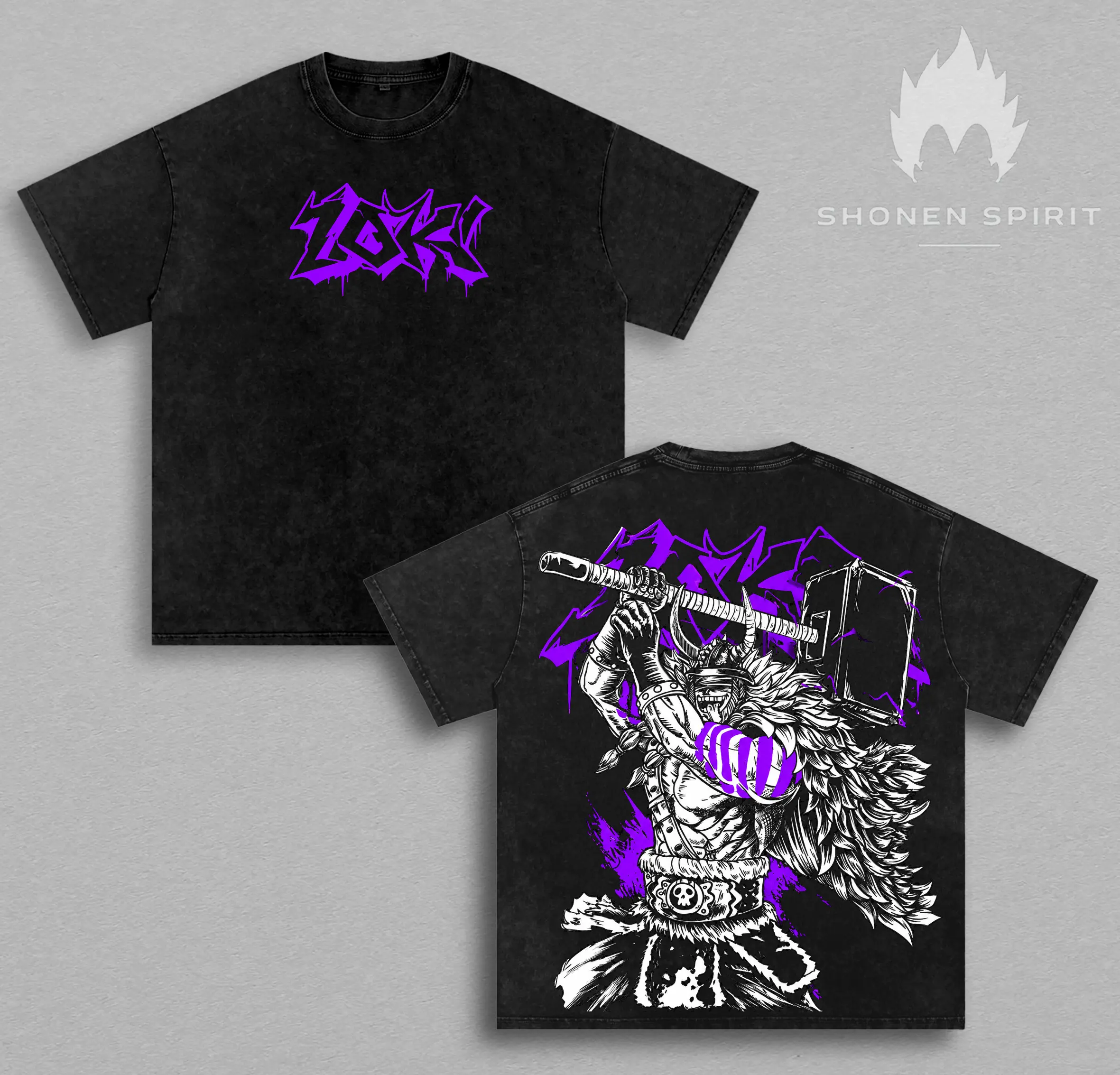 Loki Elbaf T-Shirt Washed, Loki Prince of Elbaf Graphic Tee, One Piece Giant Kingdom Washed Shirt, Elbaf Arc Anime Streetwear, Heavyweight Oversized Cotton Unisex T-Shirt, Gift for One Piece Fans