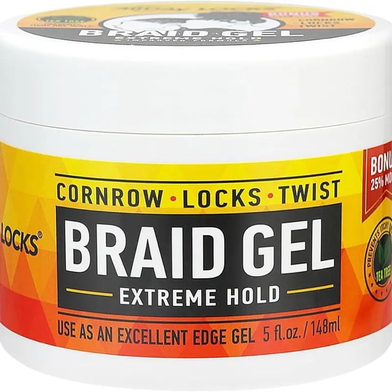 AllDay Locks Braid Gel Extreme Hold - Braiding Gel for Cornrows, Locks, & Twisting, Moisturizing Edge Control for Women and Men, Natural Formula for Extreme Hold - 5 oz