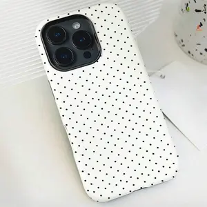 Polka Dot Pattern Beautiful Fashion Two-In-One Membrane Shell - Sturdy Double Protective Shell, Feel All-Inclusive Mobile Phone Case Durable, Shock Absorption And Fashion, Suitable For IPhone 16, 17 Pro, Max, Perfe Compatible with Samsung Galaxy S25
