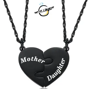 New Stylish Puzzle Heart Necklace | Black Mother & Daughter Necklace | Parent-Child Necklace | Father's Day Gift | Mother's Day Gift | Birthday Gift | Graduation Season Gift | Holiday Gift |