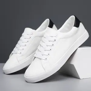 Men's Classic Sneakers, Comfortable Lace-Up Casual Shoes, Sporty Simple Style, Versatile Fashion, Black & White Options Available