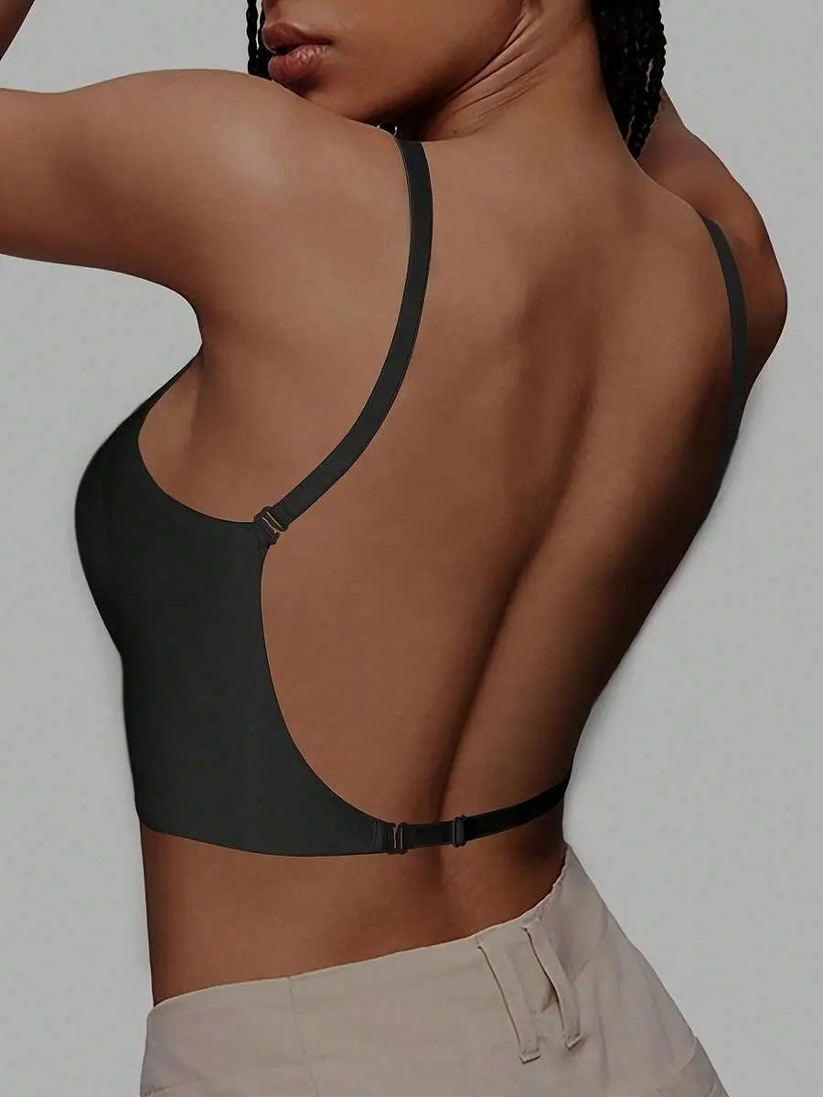 Roam x 1 Pcs Seamless Backless Wireless Bra - 3-Way Cross-Back Design, Removable Pads & Adjustable Straps, Elegant Everyday Undergarment For Women, Comfortable Undergarment, Sleek Underwear, Smooth Texture