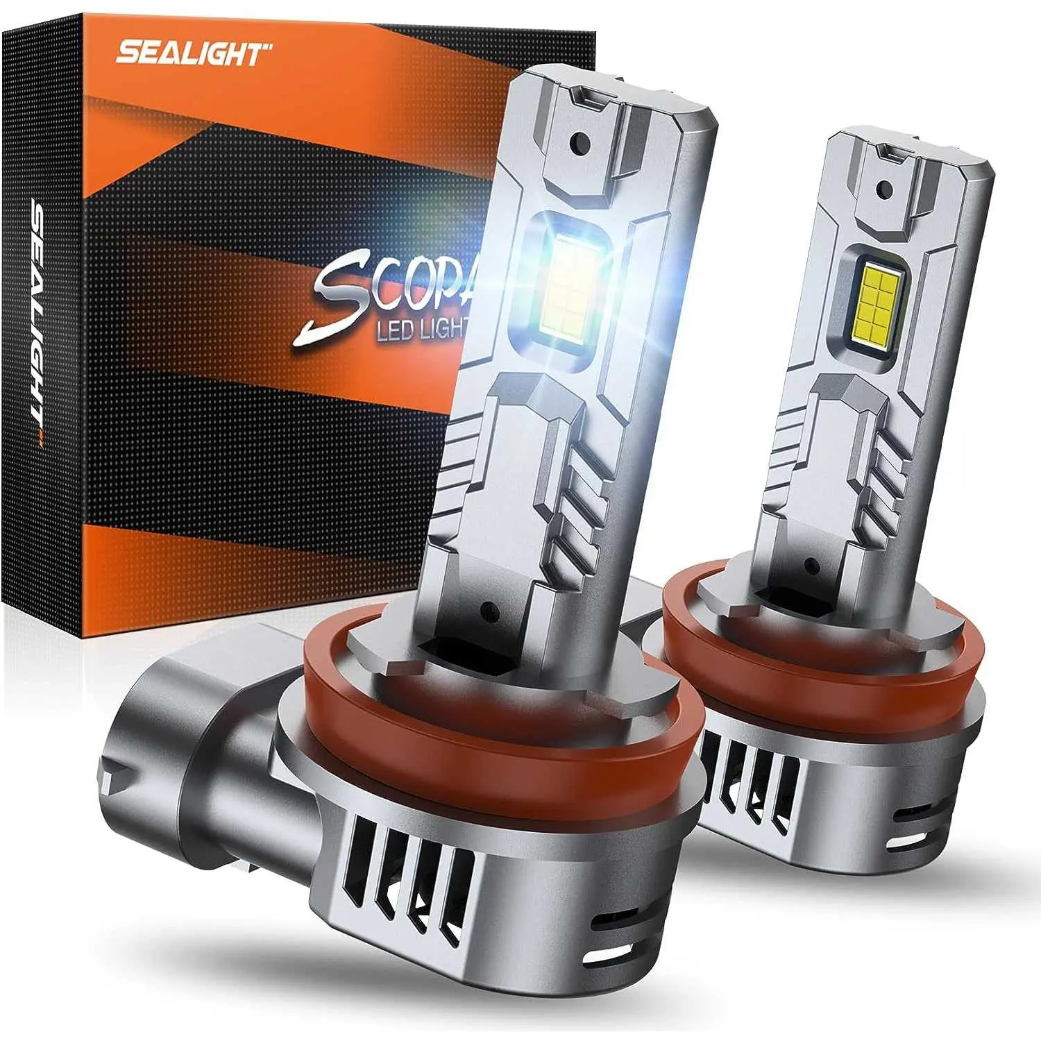 2019 Volkswagen e-Golf H11/H8/H9/H16 70W 6500K White IP68 LED Headlight Bulbs 2PCS SEALIGHT S2S