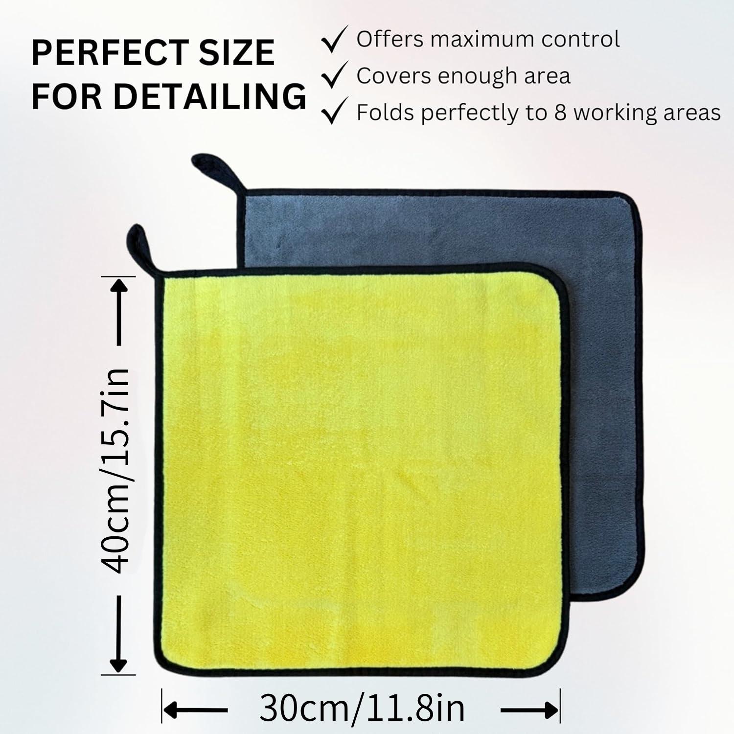 10 Counts Super Thick Double-Sided Car Cleaning Micro Fiber Towel, for Car Body Seat Dashboard Glass Interior Care, Multifunctional Auto Wash Cloth, High Water Absorption Lint-Free Soft Drying Polishing Towel