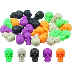 Small Skull Mini Plastic Skull Heads Decor Halloween Skeleton  for Crafts Bar  Table Party Decorations
