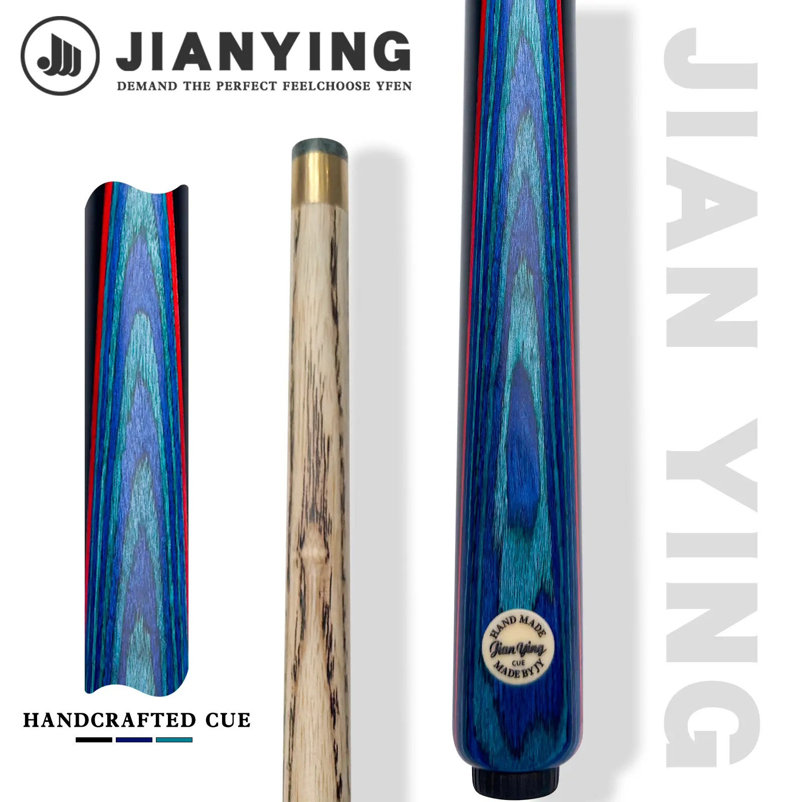 JIAN YING Premium Snooker Pool Cue Set with Case & Accessories 57inch 18-20oz 10.2mm Tip White Wax Wood Precision Shot Ideal for Gifts Professional Handcrafted Billiards Cues