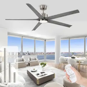 【Last Gray One】72 Inch Farmhouse Ceiling Fan with Light and Remote Control, Rustic Solid Wood 5 Blades High Quiet Ceiling Fan for Indoor Living Room Bedroom Kitchen Outdoor Patio Porch Porch