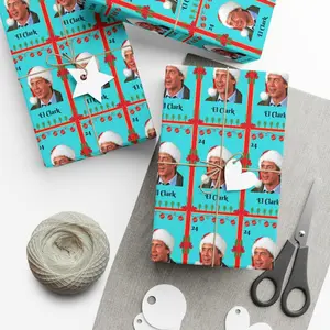 Christmas Vacation Inspired Gift Wrapping Paper | Funny Holiday Wrap with Classic Movie Character Design | Festive Comedy Gift Wrap