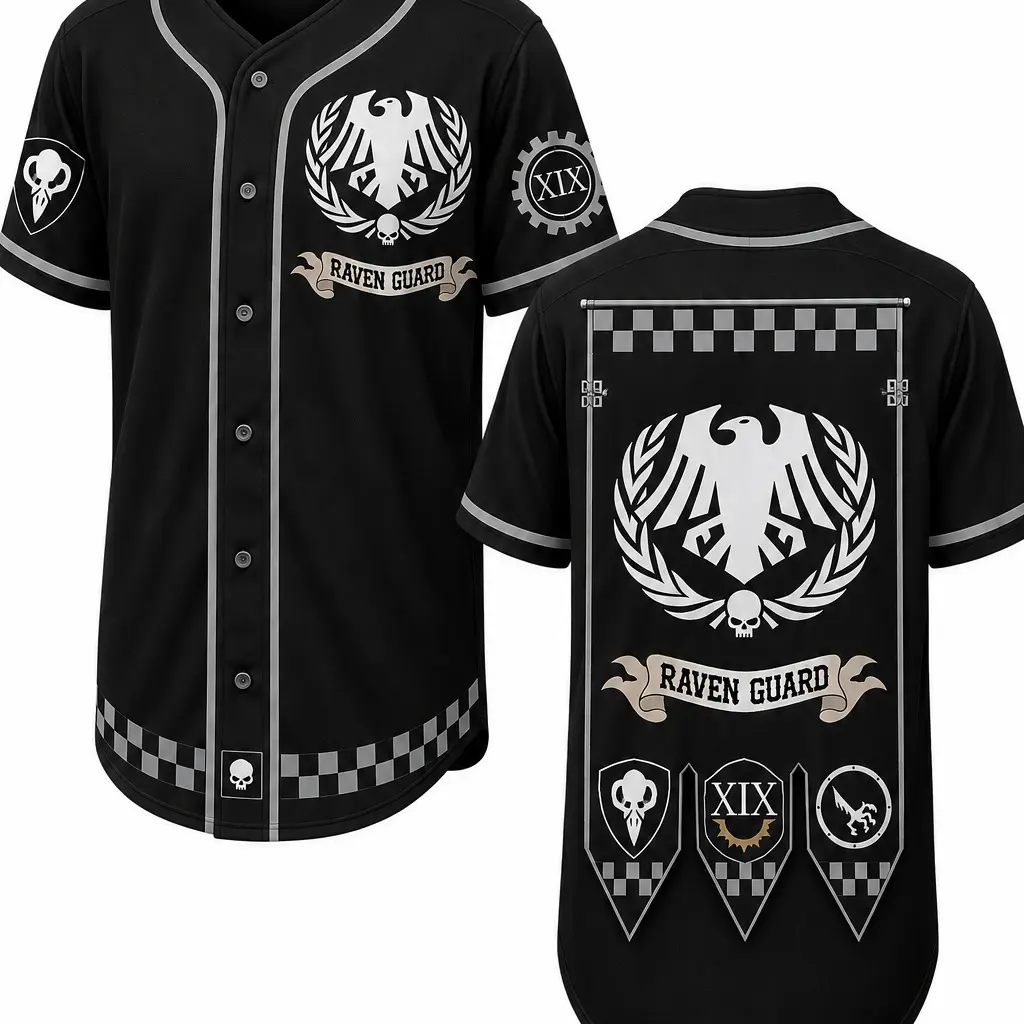 Sci-Fi Warrior Baseball Jersey, Galactic Combat Button Up for Men & Women, Tabletop Gaming Fan Apparel