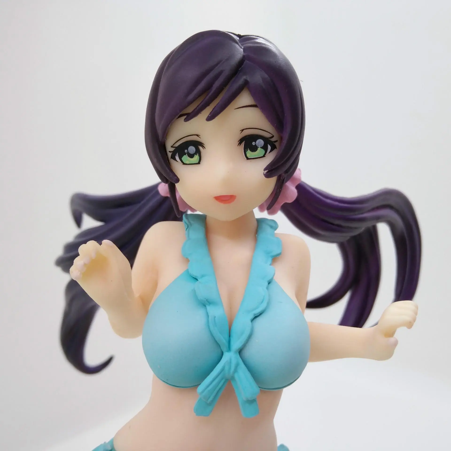 17cm 400g Love Live! Anime & Manga Toujou Nozomi Swimsuit Ver BEACH QUEENS High-Grade PVC Action Figure, Moisture-Proof High-Temperature Proof Collectible Toy Gift with Bubble Column+Bubble Wrap Protection (Includes Maki Nishikino Tie-In Context)