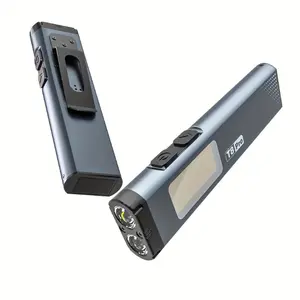 Magnetic Keychain Flashlight with Buzzer Alarm, USB-C Rechargeable Mini Flashlight, 7 Light Modes, 1000mAh, for Emergency, Car Repair, EDC & Outdoor