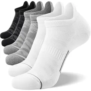 6 Pack Men's Ankle Running Socks Low Cut Cushioned Athletic Sports Socks 7-9/9-12/12-15