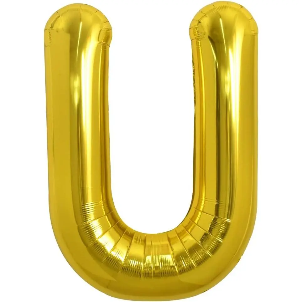 40 Inch Large Gold Letter U Balloons, Foil Mylar Big Balloons for 2026 New Year Eve Graduation Wedding Baby Shower Birthday Party Anniversary Supplies Decorations