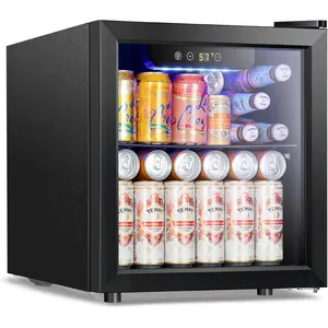 Kismile 1.3 Cu.ft Beverage Refrigerator and Cooler,12 Bottle 48 Can Mini Fridge Glass Door, Digital Temperature Display for Soda, Beer or Wine, Small Drink Dispenser Cooler for Home, Office, Bar
