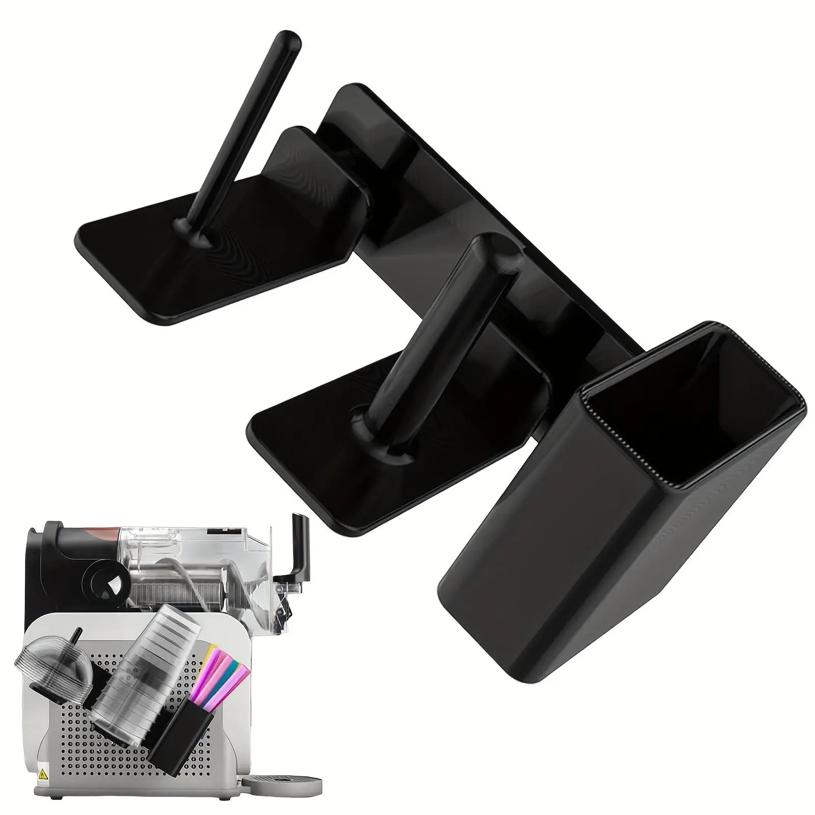 Cup Organizer For Ninja Slushie Machine FS301 & FS300-3-in-1 Side-Mounted Holder For Cups, Lids & Straws - Accessories For Ninja Slushie Machine