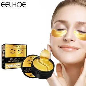 60pcs/set 24k Gold Hyaluronic Acid Moisturizing Eye Mask, Collagen Eye Mask, Tightening and Lifting Eyecare Patch, Brightening & Firming Eye Sticker, Hydrating Eye Care Product, Hydrate Skincare Products, Under Eye Brightener, Tightening Eye Patches