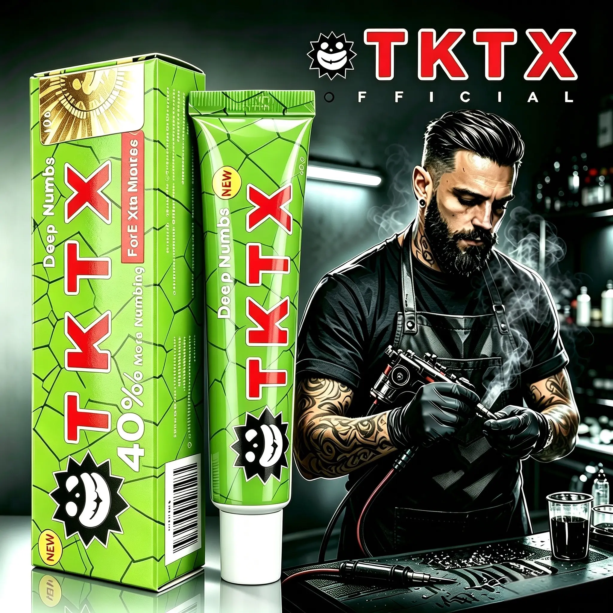 TKTX Maximum Potency Numbing Cream, 10g Tube - Natural Topical Anesthetic for Tattoo, Waxing & Microneedling Care, For All Skin Types, Oil-Free, Fragrance Free, Single Item