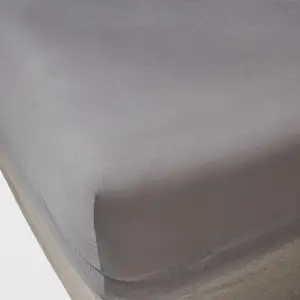 King 400 Thread Count Performance Fitted Sheet Dark Gray - Threshold: Cotton Sateen, Machine Washable, Fits 18" Mattress