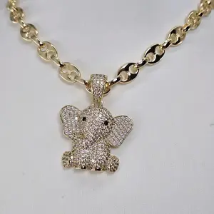 Sweet baby elephant pendant with chain 18-20 inch.