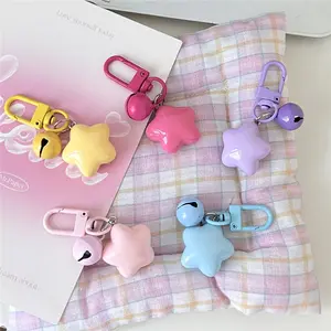 [5-Pack]Adorable Bell Star Keychain Set - Cute Starbucks Bag Accessories for Students, Besties, and Couples