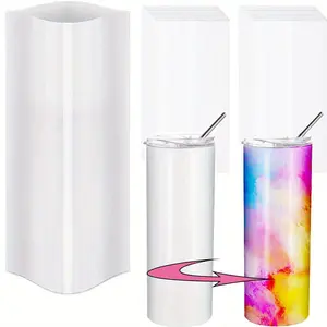 Sublimation Shrink Wrap Sleeves for 20oz Tumblers, 100 Sheets Cups & Mugs Sublimation Shrink Wrap Sleeves, Durable Film for Gifts & Crafts