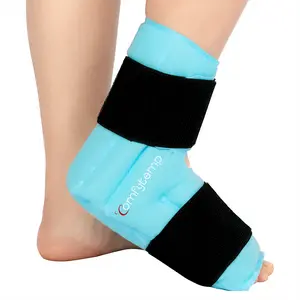 Large Ankle Foot Ice Pack Wrap for Plantar Fasciitis Relief, Ankle Brace for Sprained Ankle, Heel Spur, Swelling, Achilles Tendonitis,Pain, Hot & Cold Therapy, 1 Pack