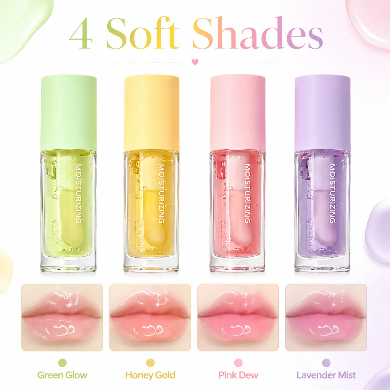 4 Fruit Color Lip Oil Set Long Lasting Nourishing Essence Moisturizing Lipstick Glossy Makeup Effect Hydrating Moisturizer Repairing Chapped Lips Beauty Cosmetic DealsForYouDays