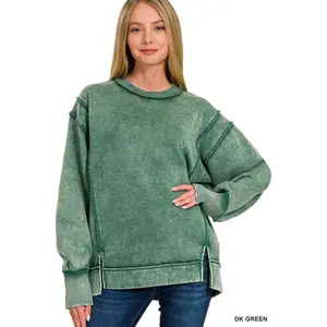 ZA Fleece Side Slit Sweater