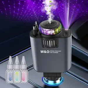 Starlight 5-in-1 Car Charger | Retractable Fast Charger with Dual Ports, USB-C & Lightning Cable | Fast Charging for iPhone, iPad, AirPods, Samsung, Google