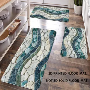 [Popular Choice]1 piece, bathroom decoration, bathroom floor mat, bathroom anti-slip mat, kitchen floor mat, bathroom set, home decoration, green stone pattern floor mat, cute theme decoration, Bathroom Decorative Mat, Bathroom Mats