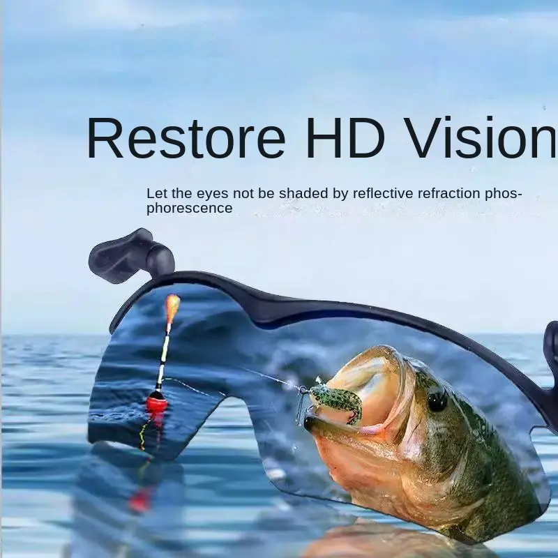 Semi Rimless Rectangle Sunglasses, 360° Rotate Clip-on Polarized TAC Lens for Outdoor Sports and Fishing, Rectangle Glasses, Unisex