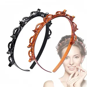 2-Piece Set of Cute Hair Clip Headbands—Hair clips for bangs, versatile hair ties with clips, stylish minimalist braiding tools, everyday fashion accessories for women