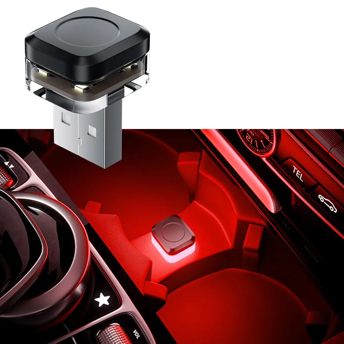 USB Car Interior LED Ambient Neon Cold Light, Mini USB Decorative LED Light for Laptop and Car Interior Lighting, Led Lights for Car, Interior Led Vehicle