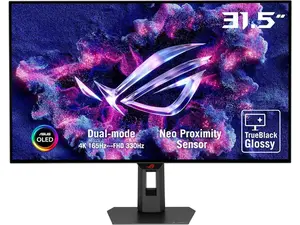 ASUS ROG Strix 32'' 4K OLED Gaming Computer Monitor (XG32UCWG) - TrueBlack Glossy OLED, Dual Mode (4K@165Hz, FHD@330Hz), 0.03ms, G-SYNC Compatible, Neo Proximity Sensor, USB-C, HDMI 2.1