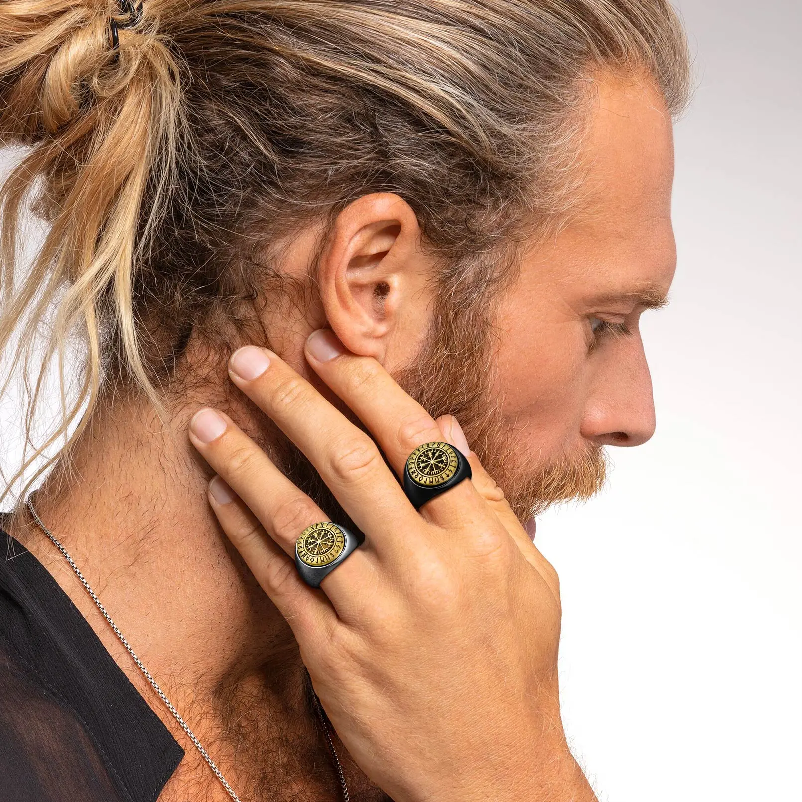 FaithHeart Stainless Steel Viking Compass Spinner Ring for Men Women, Norse Rune Anxiety Fidget Jewelry for Stress Relief, Anti Anxiety Jewelry, Anxiety Fidget Ring