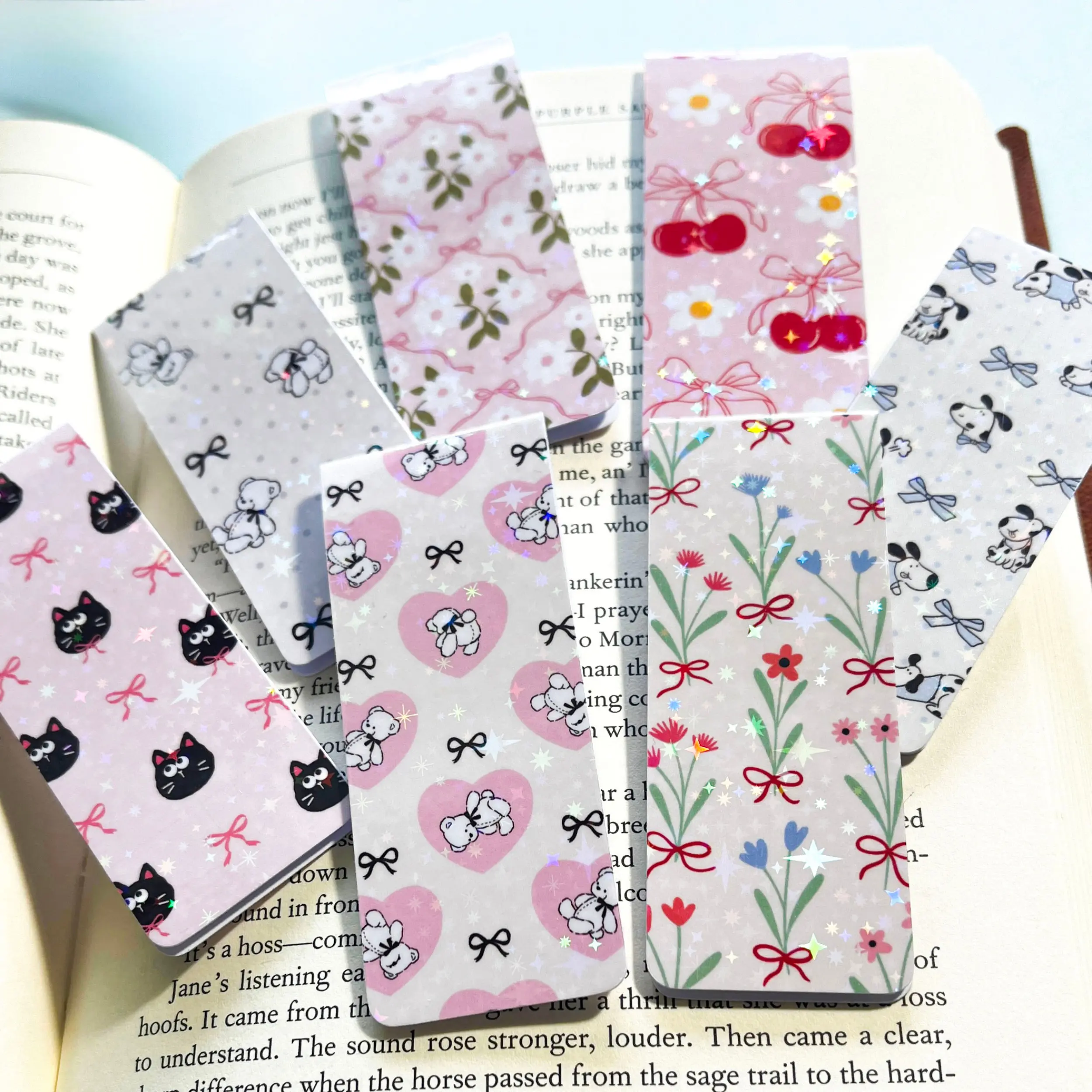 Coquette Magnetic Bookmark, Cute Holographic Bookmark, Book Lover Gift for Reader