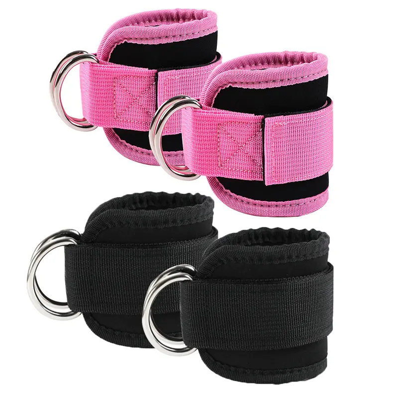 2-Piece Fabric Strap Ankle Straps for Cable Machines & Resistance Bands (28.5*8*1.5cm, 0.15kg) - Home & Gym Exercise Equipment, Stretching Gear, Glute Workout Functional Gear with 12-Month Support
