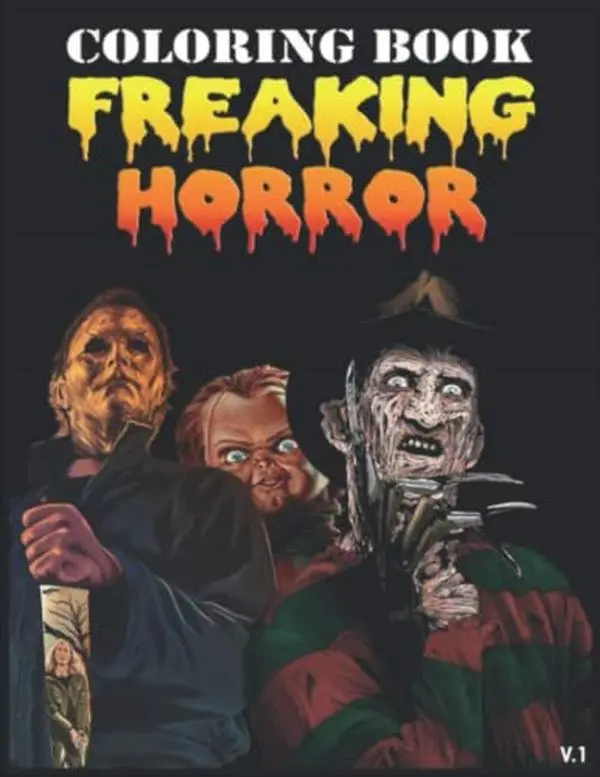Adult Themed Coloring Book - Paperback, Terrifying Monsters, Classic Movie Serial Killers, Creative Outlet for Stress Relief, Horror Lover Gifts