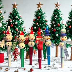 Winter Wonderland Bead Pens - Festive Snowman Design with Colorful Tassels and Star Toppers for Holiday Writing