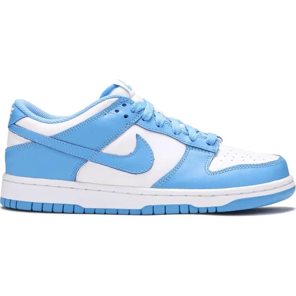 Nike Dunk Low GS "UNC" - Original Design with Classic UNC Color Scheme