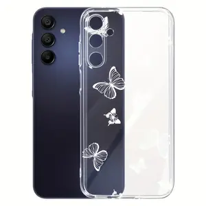 White Butterflies Fluttering, Suitable for Samsung Galaxy A54/A53/A52 (Compatible with A52S)/A34 (5G), A32 (5G), A14 (5G), A13 (5G), S21, S22, S22U, S23, S23+, S23U, And S24 Series, A15, A35 (5G), A55 (5G), A25 (5G), Latest S25 Series, A06, A16, A26, A36,