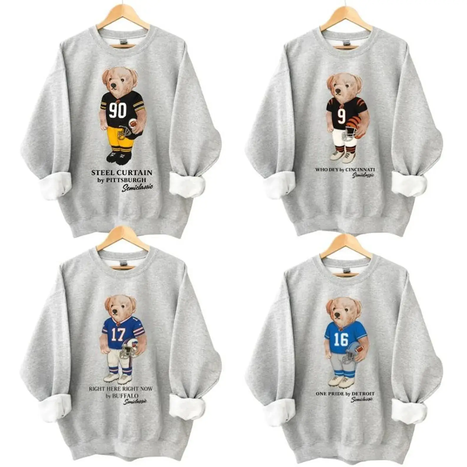 All 32 Team Football 2025 Graphic Shirt, Sweatshirt, Pullover Vintage Sport Crewneck Custom Team, Teddy Bear Cotton GIft, Style Tee Tops, Sport Grey Colors Shirt [Sweatshirt]