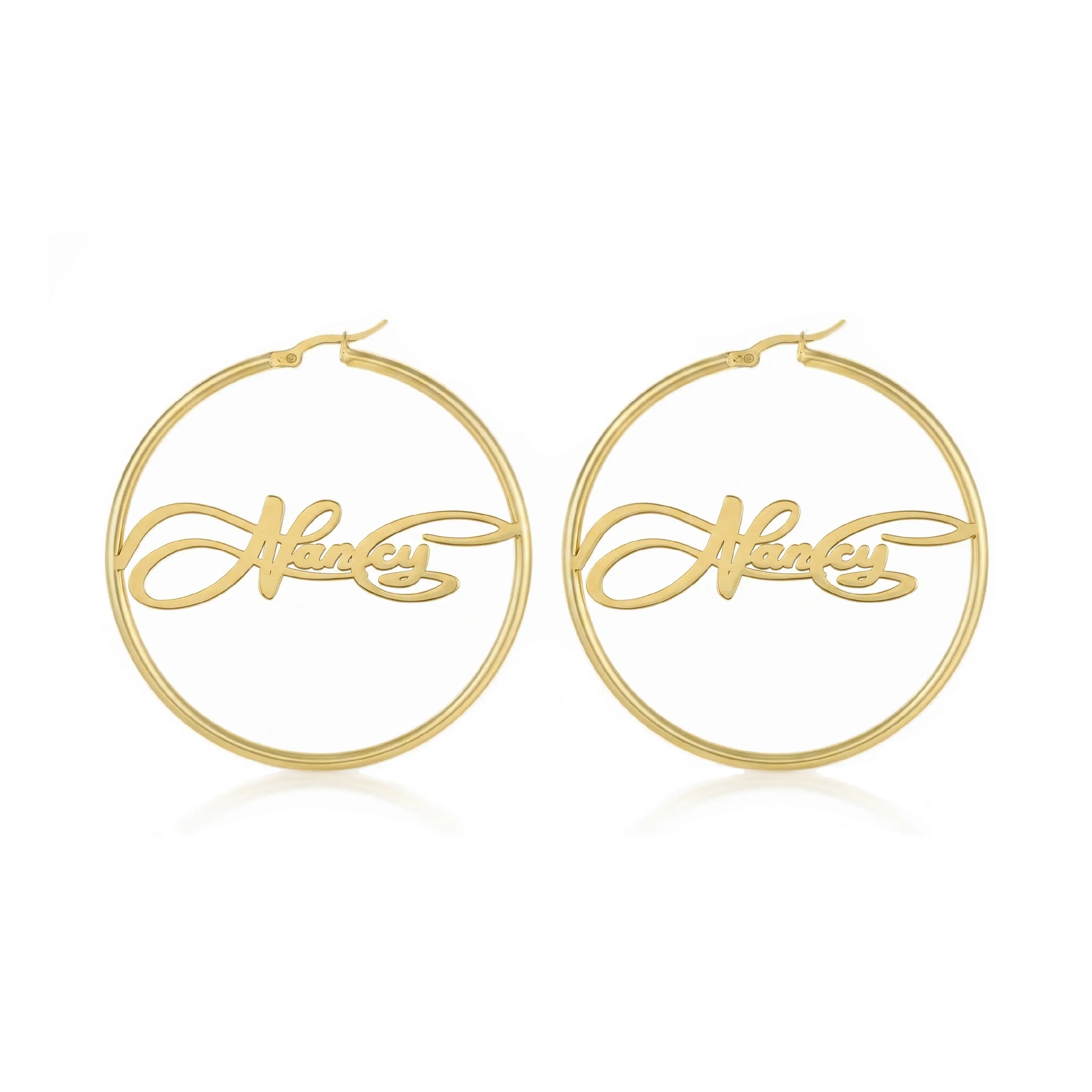 [Made-to-Order] Custom Name Hoop Earrings