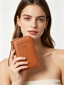 Multi-Functional Zippered Leather Phone Wallet, Wristlet Clutch with Card Slots, Pen Slot & Large Phone Pocket, Practical All-in-One Bag for Daily Life & Work