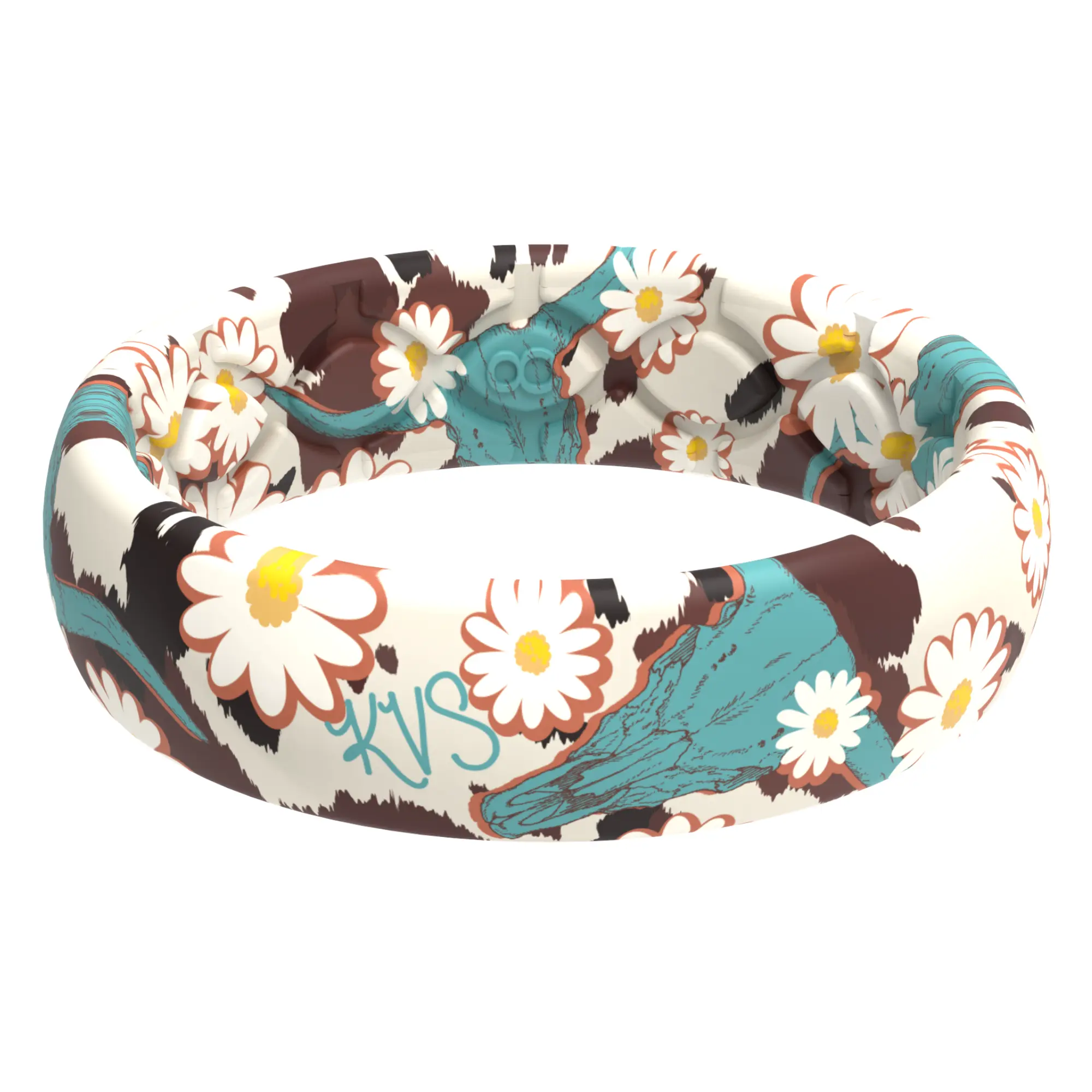 Groove Life Katie Van Slyke Ring, Breathable Women's Silicone Wedding Band, Outdoor-Inspired Patterned Rings, Flexible Rubber Band, Safe Breakaway Design Built for Work, Gym, Travel & Everyday Wear, Home on the Ranch Thin Ring