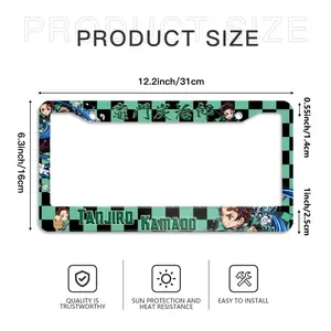 1 Pack Demon Slayer Car License Plate Frame Holder - Universal License Plate Frame Car Tag 2 Holes with Screws